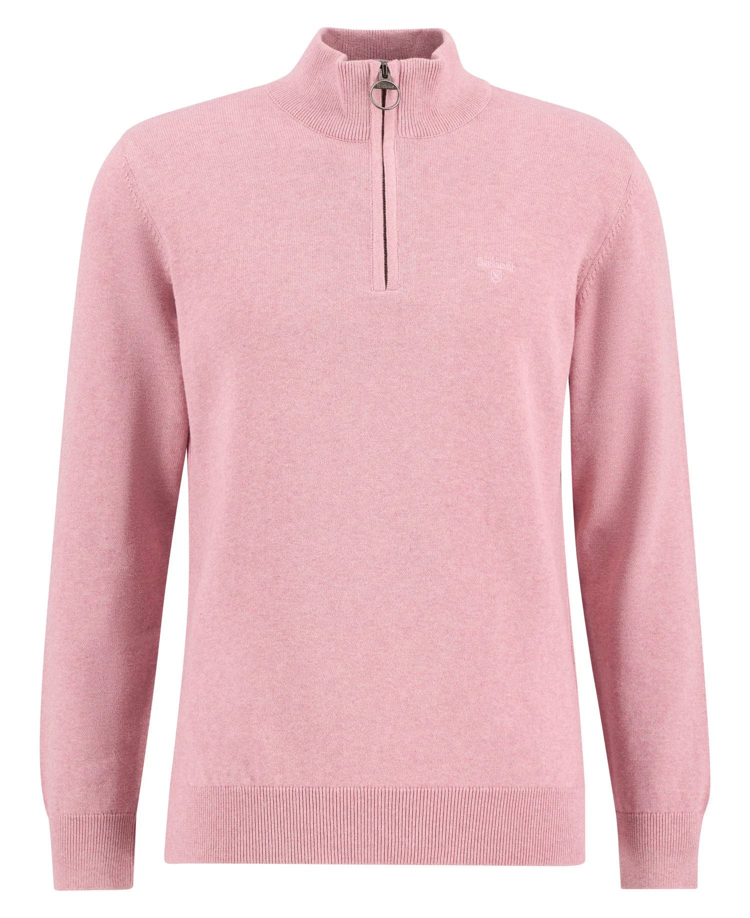Barbour Cotton Half Zip Knitted Jumper - Pink