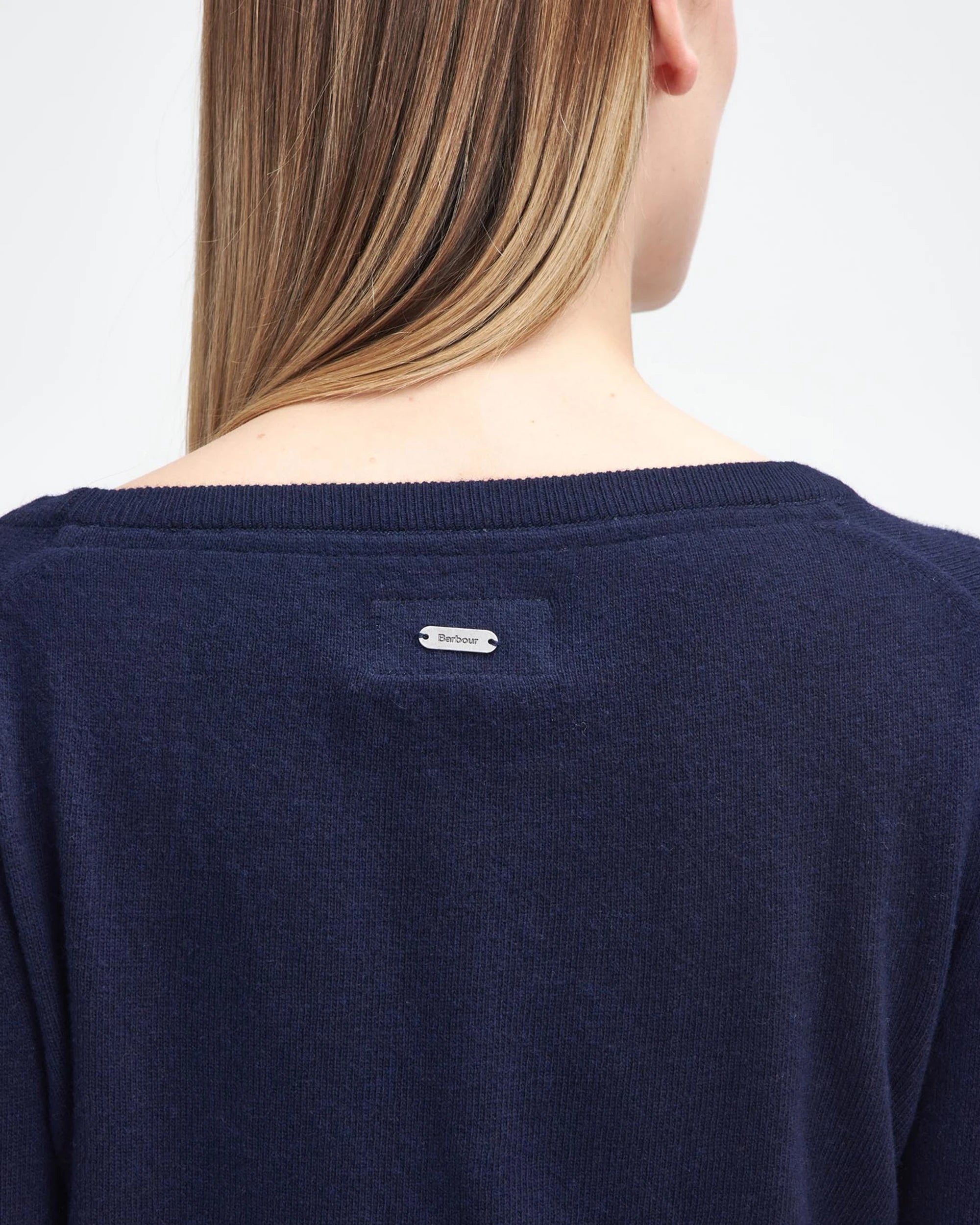 Barbour Pendle Crew Neck Jumper - Navy/Hessian Tartan