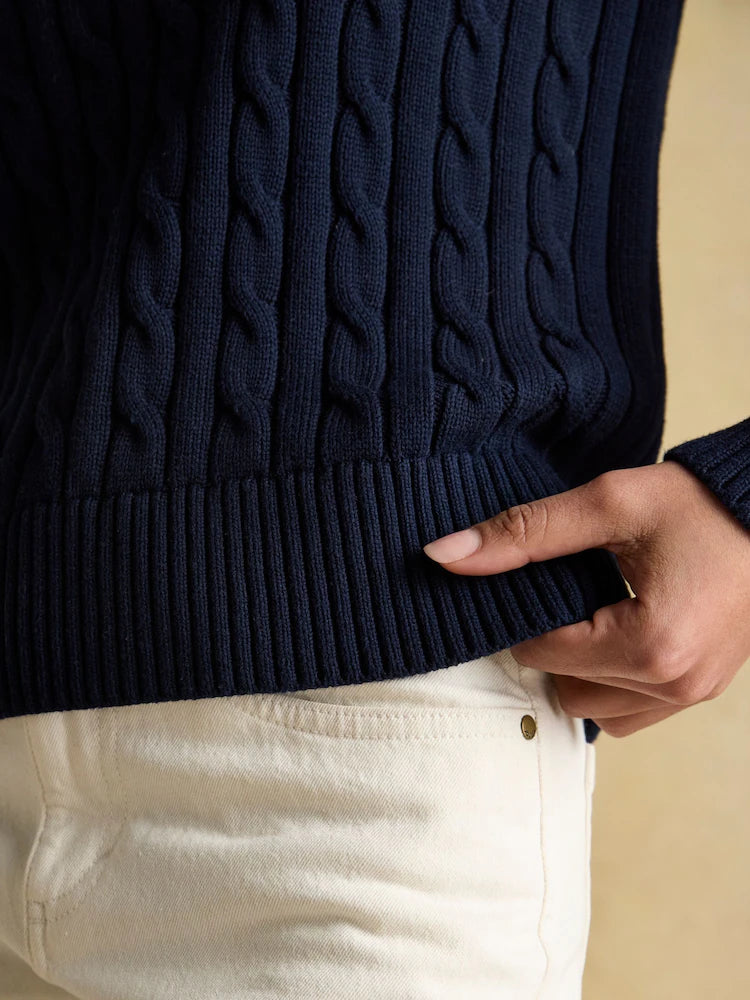 Joules Classic Cable Knit Jumper - Navy