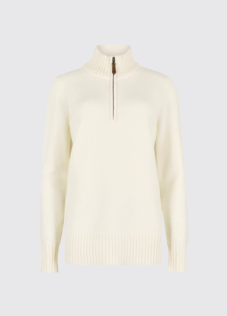 Dubarry MarkhamZip Neck Sweater - Chalk