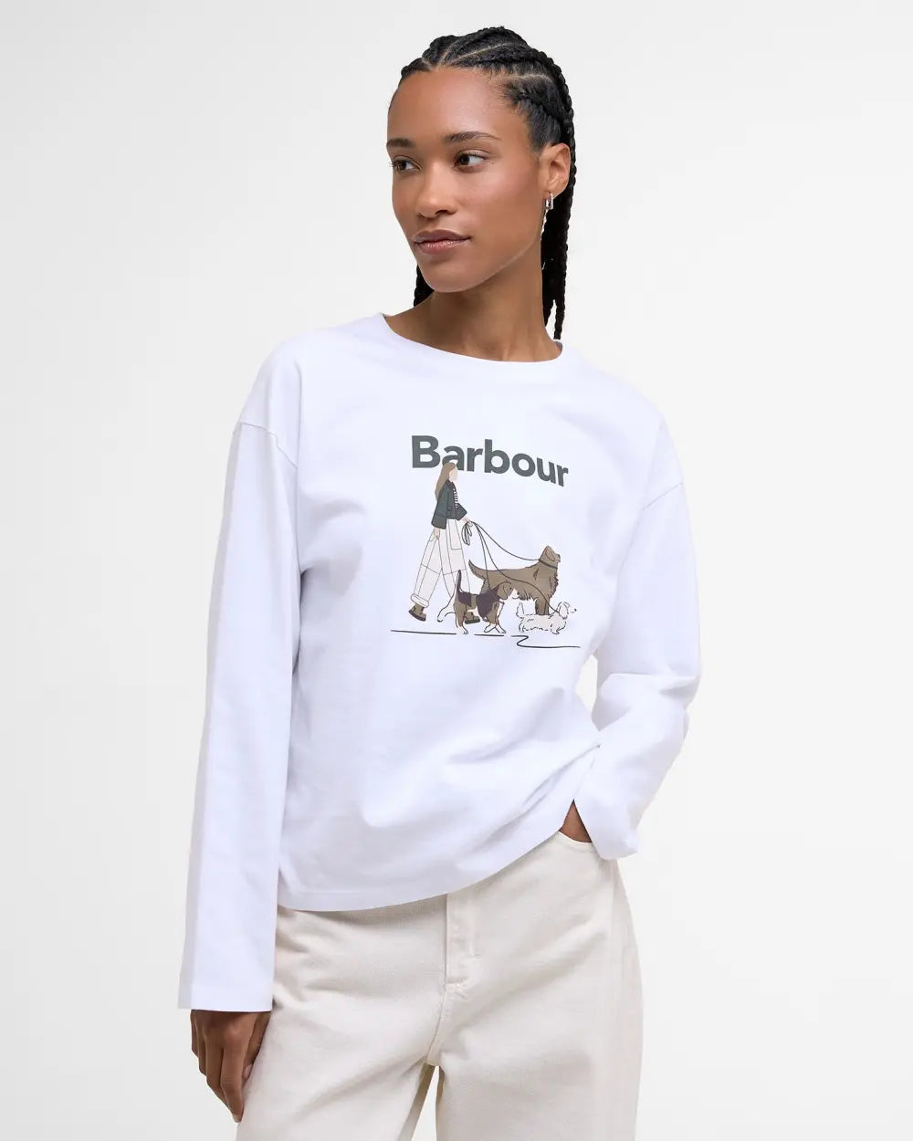 Barbour Woodhouse Long Sleeved T-Shirt - White