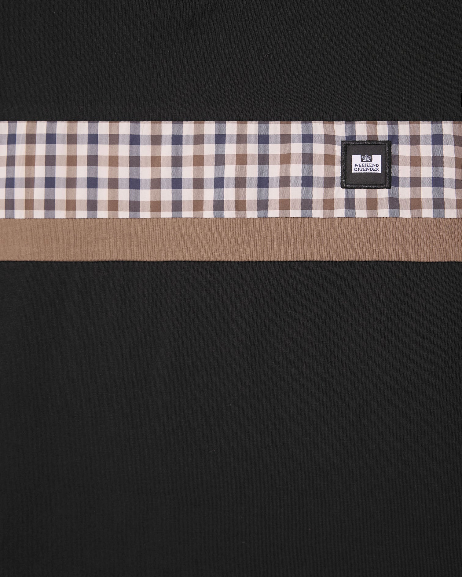 Weekend Offender Cooder Panelled Mid House Check T-Shirt - Black