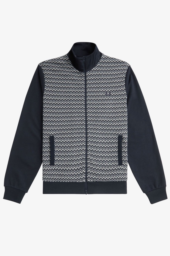Fred Perry Knitted Panel Track Jacket - Navy