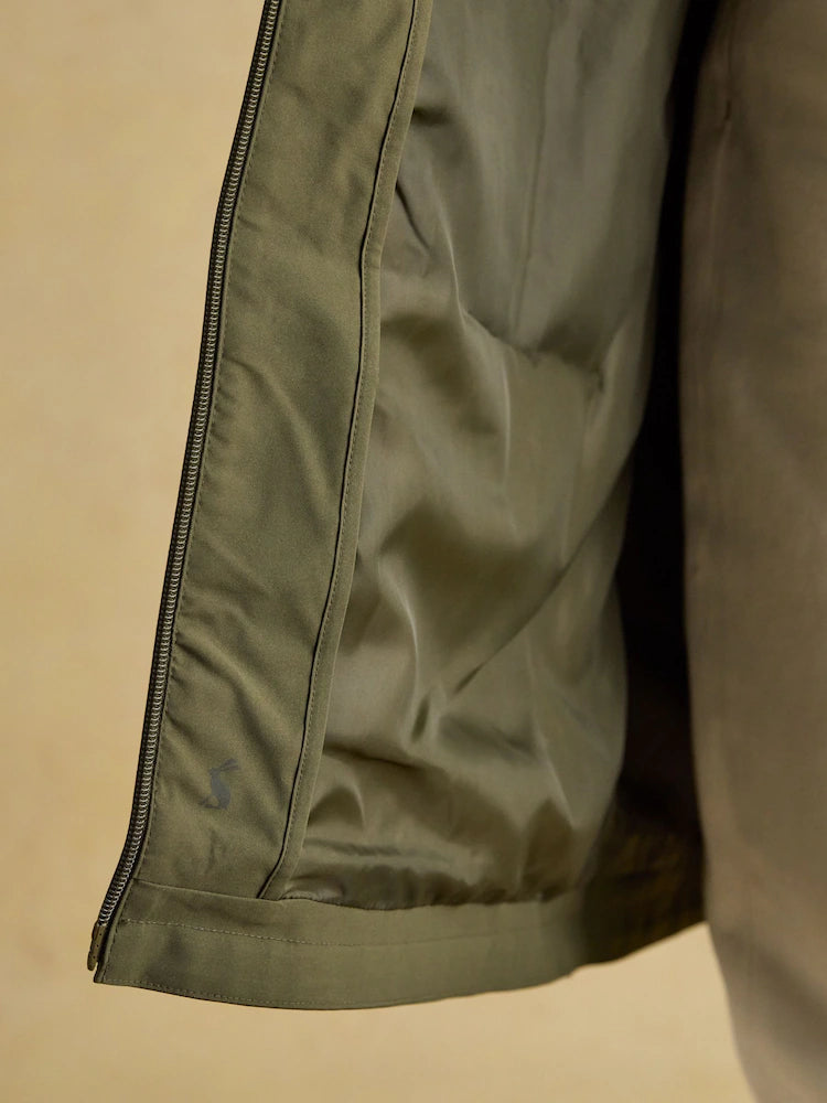 Joules Rainaway Green Lightweight Waterproof Longline Raincoat with Hood