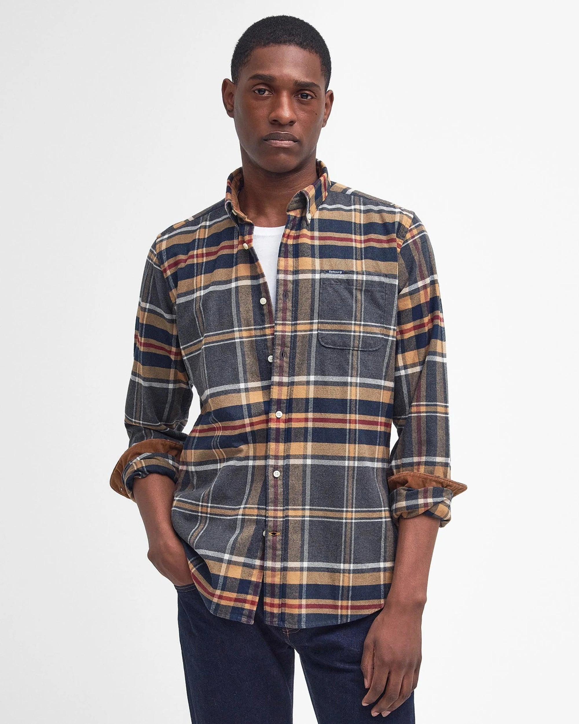 Barbour Ronan Tailored Checked Shirt - Grey Marl