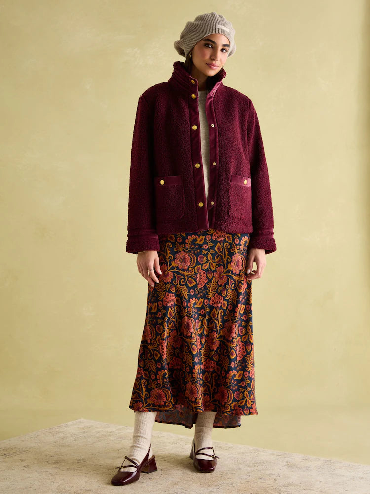 Joules Fleur Red Fleece Jacket