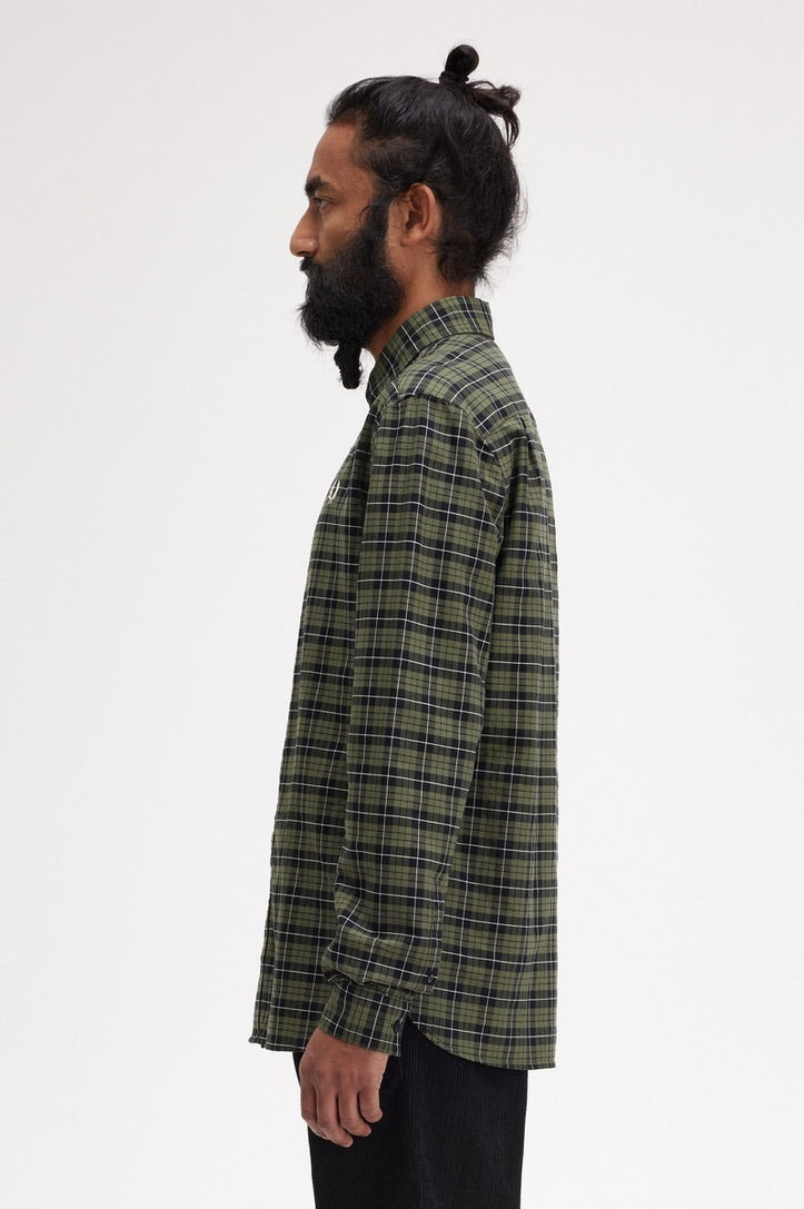 Fred Perry Tartan Oxford Shirt - Laurel Wreath Green