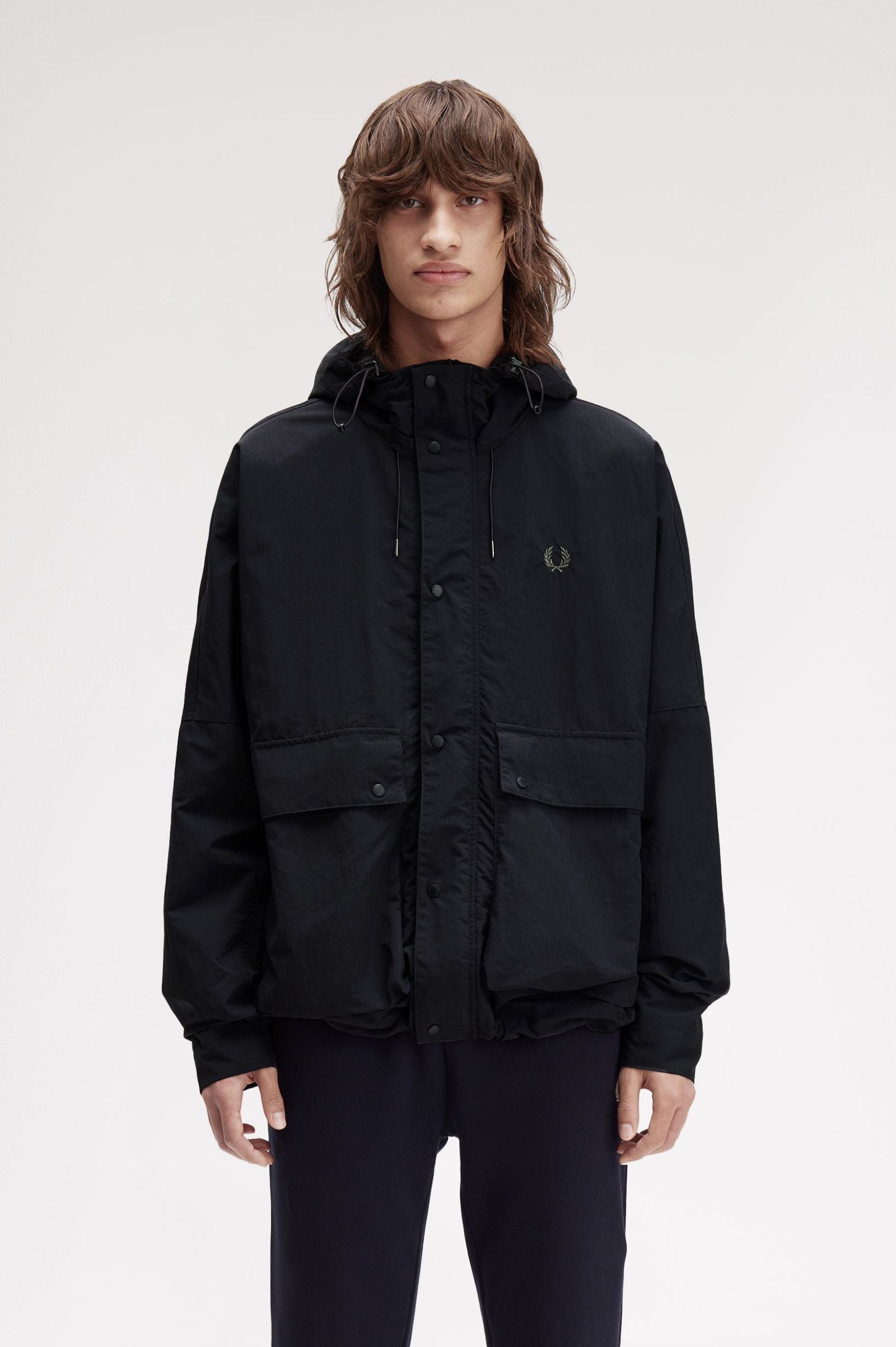Fred Perry Cropped Ripstop Parka - Black
