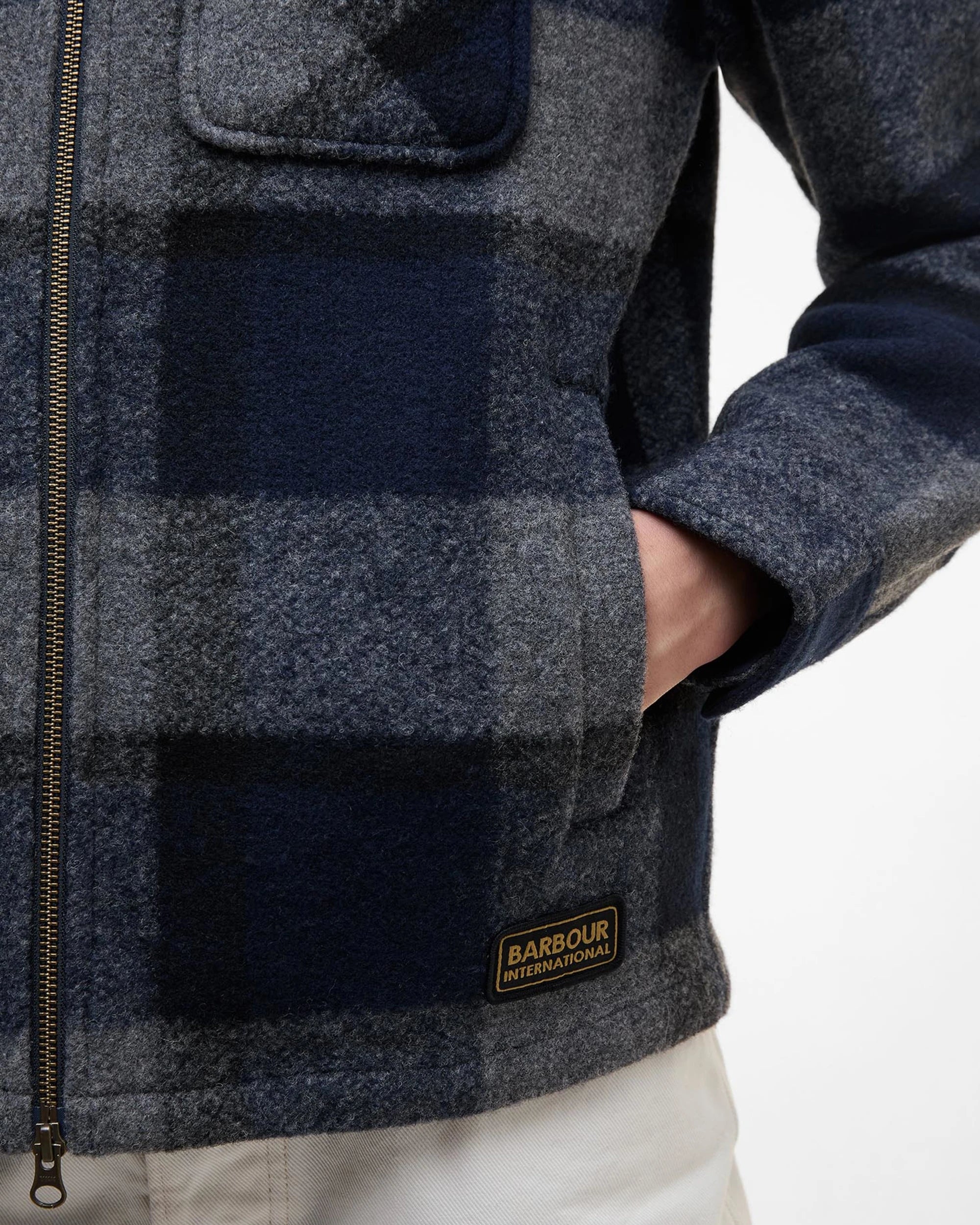 Barbour Hailwood Tartan Fleece Overshirt - Navy