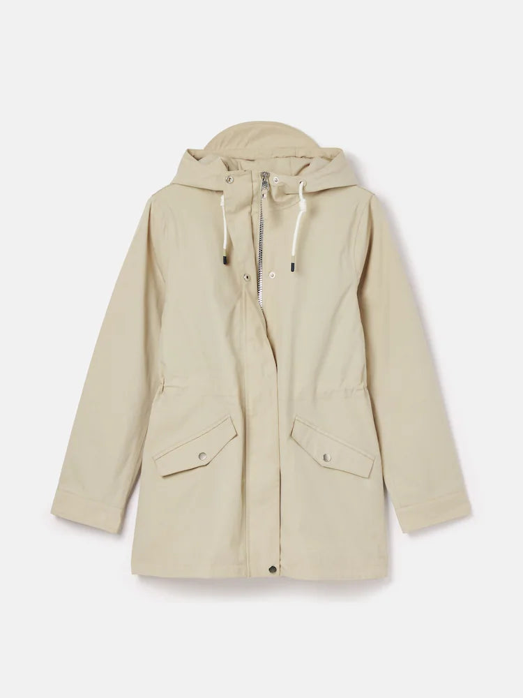 Joules Portwell Neutral Waterproof Raincoat With Hood