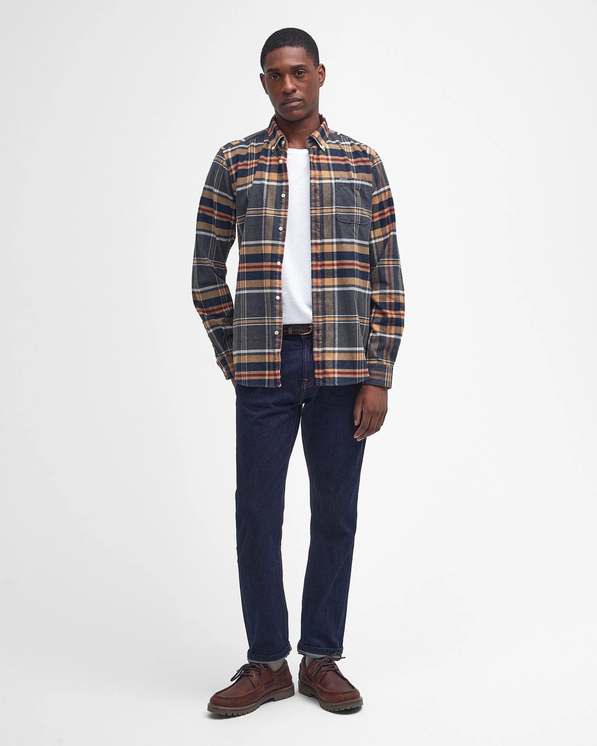 Barbour Ronan Tailored Checked Shirt - Grey Marl