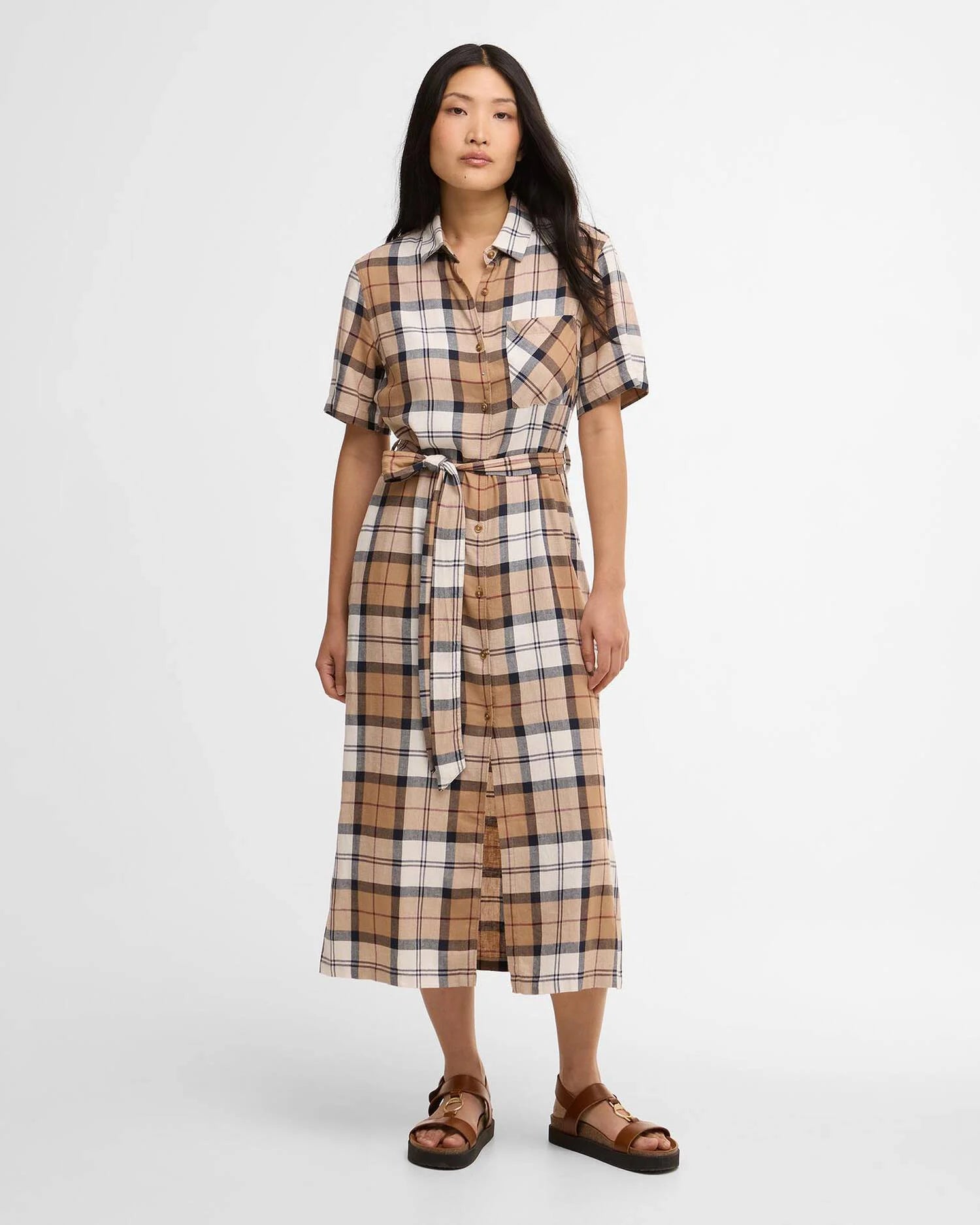 Barbour Fern Midi Dress - Hessian Tartan