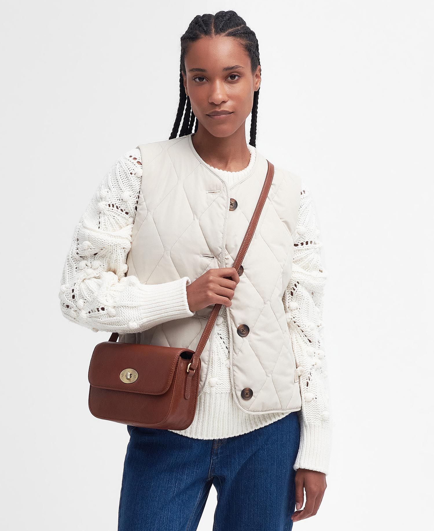 Barbour Isla Leather Cross Body Bag - Brown
