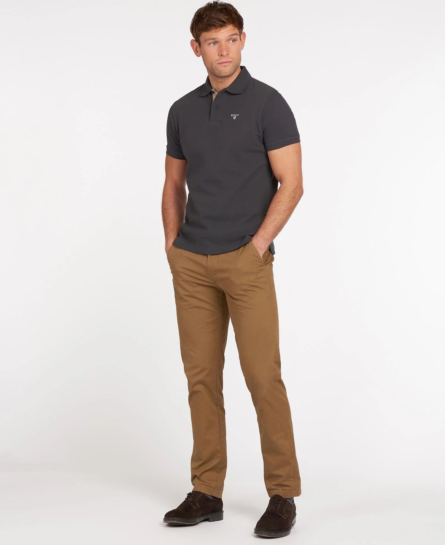Barbour Tartan Pique Polo Shirt - Navy/Dress Tartan