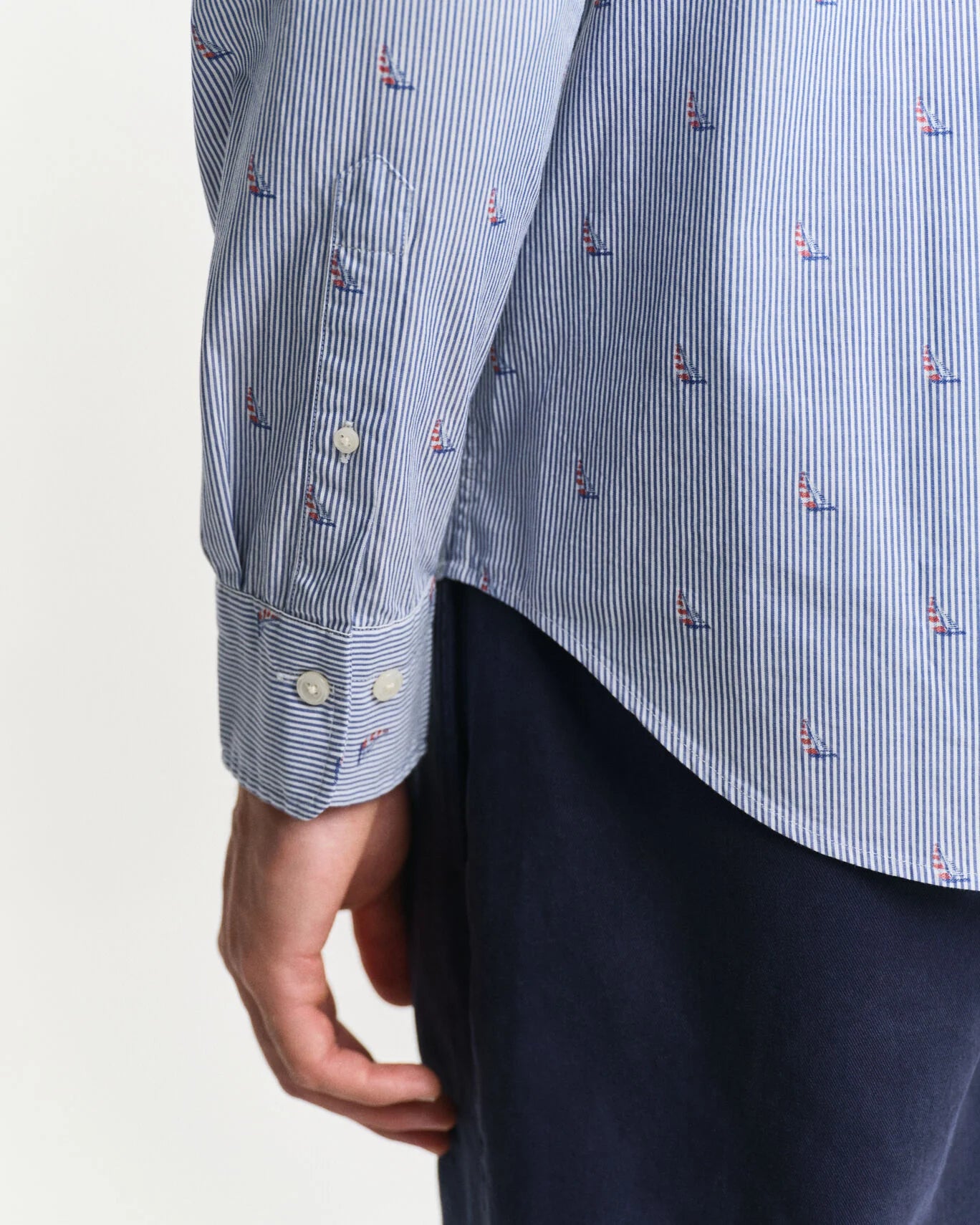 Gant Regular Fit Sailing Fil Coupe Shirt - College Blue