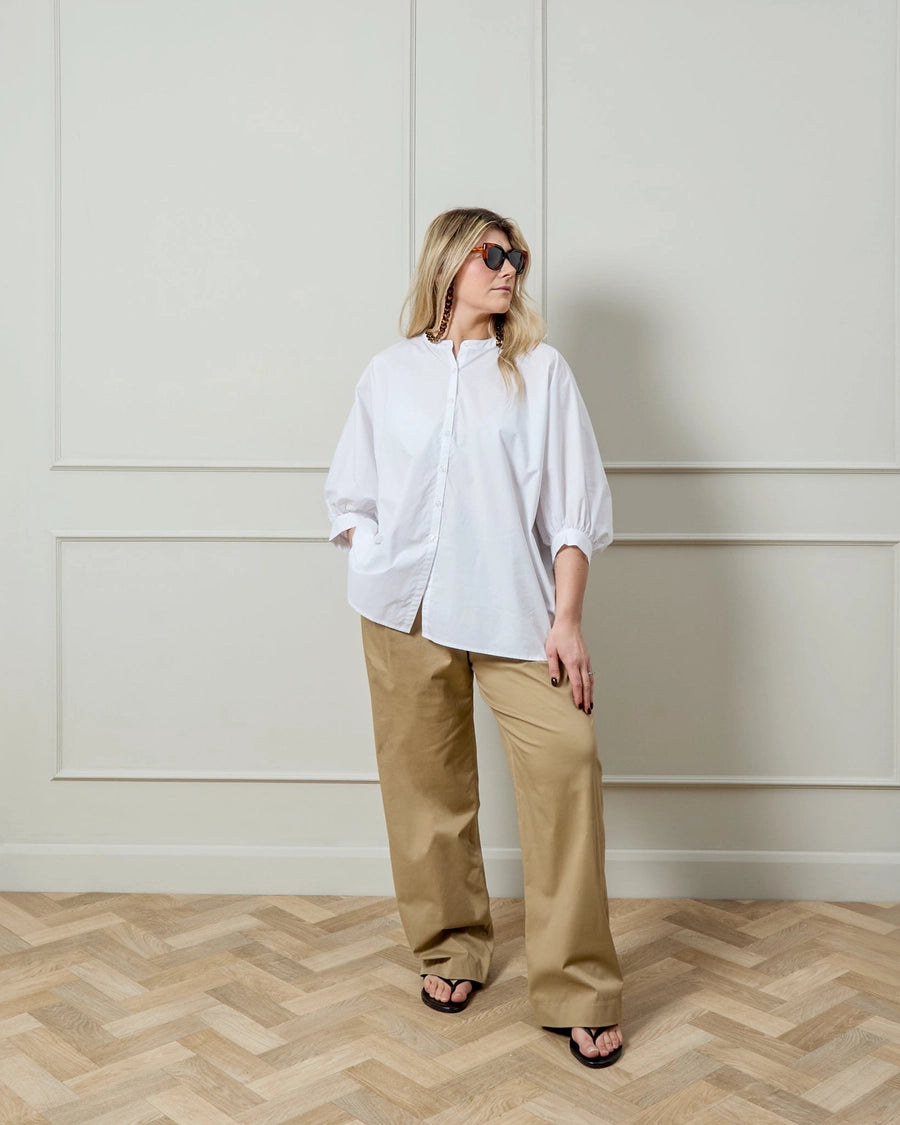 Chalk Poppy Shirt - White