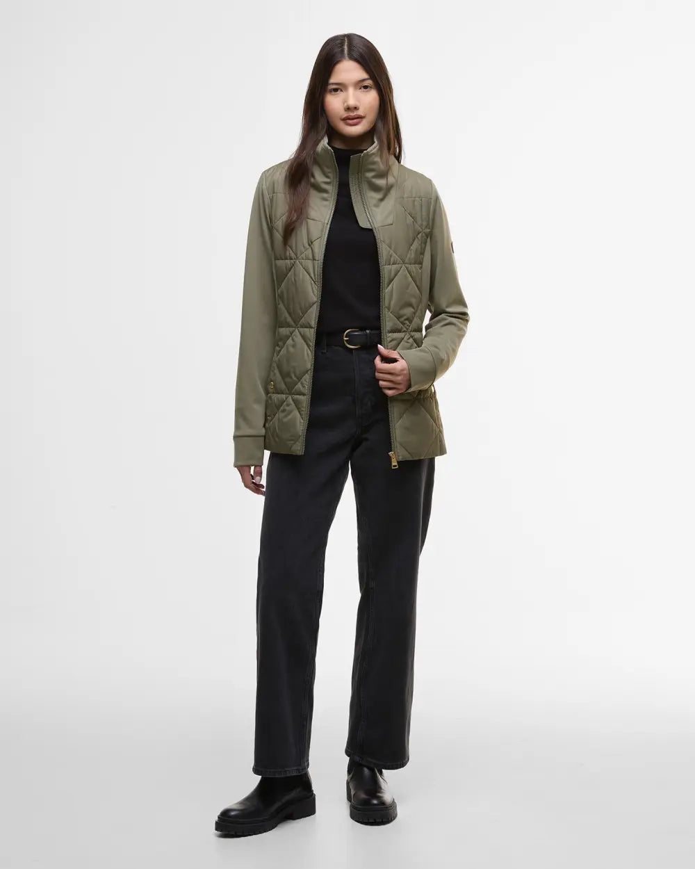 Barbour International Kya Quilted Sweat - Dusky Khaki