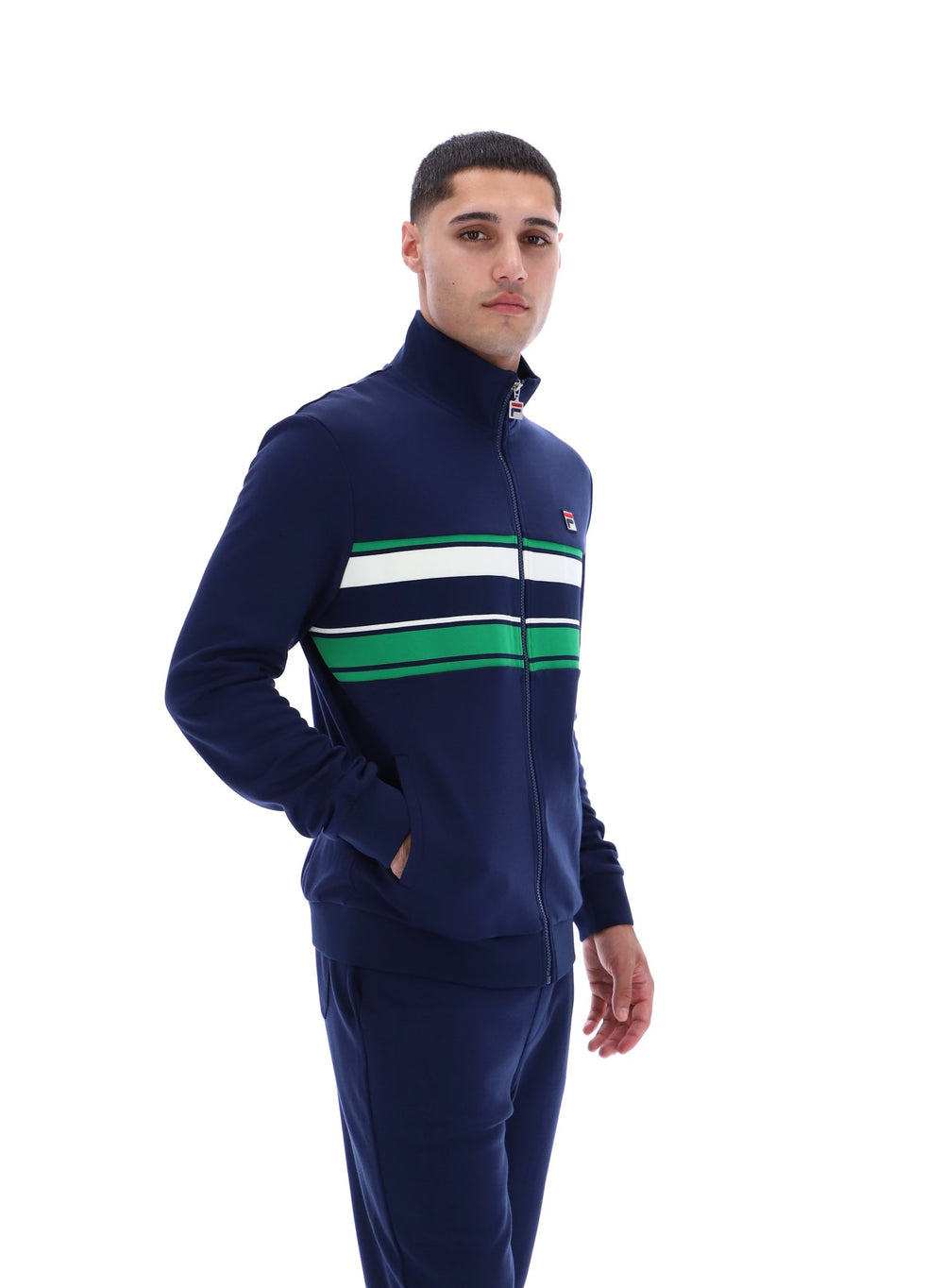 Fila Vinnie Cut and Sew Track Top - Fila Navy/Green Gardenia