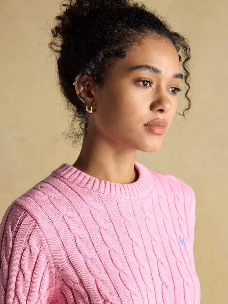 Joules Classic Cable Knit Jumper - Pink