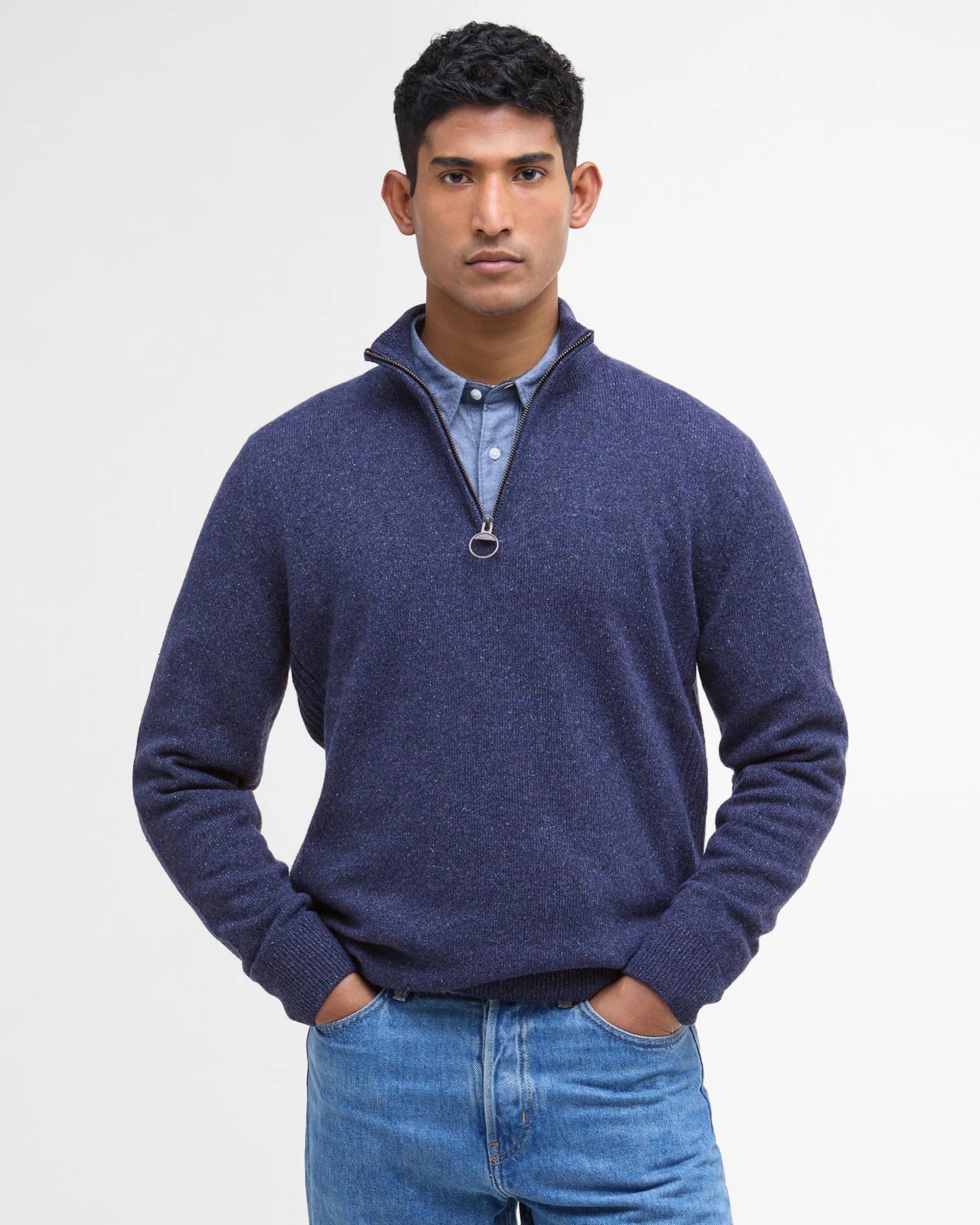 Barbour Tisbury Half Zip Sweater - Deep Blue