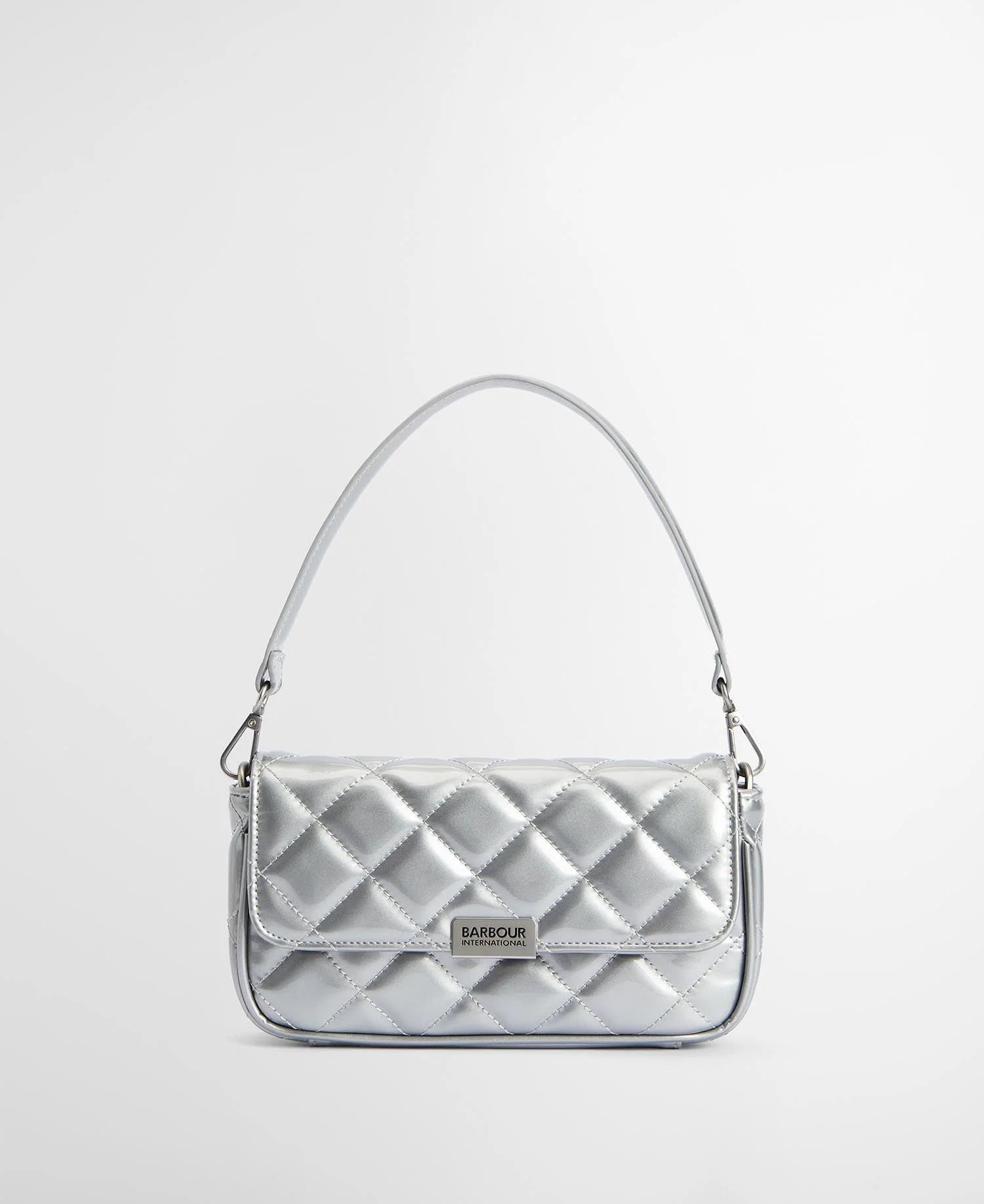 Barbour International Quilted Mini Soho Crossbody Bag - High Shine Silver