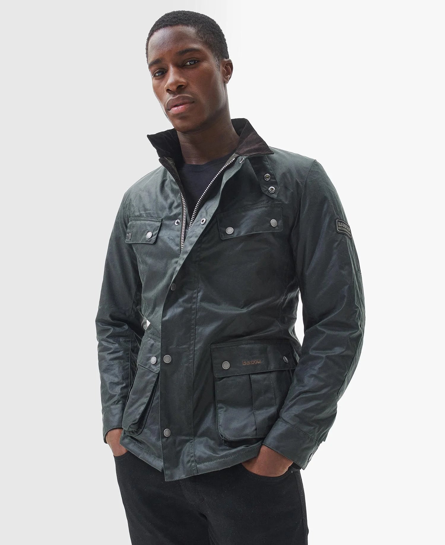 Barbour International Duke Wax Jacket - Sage
