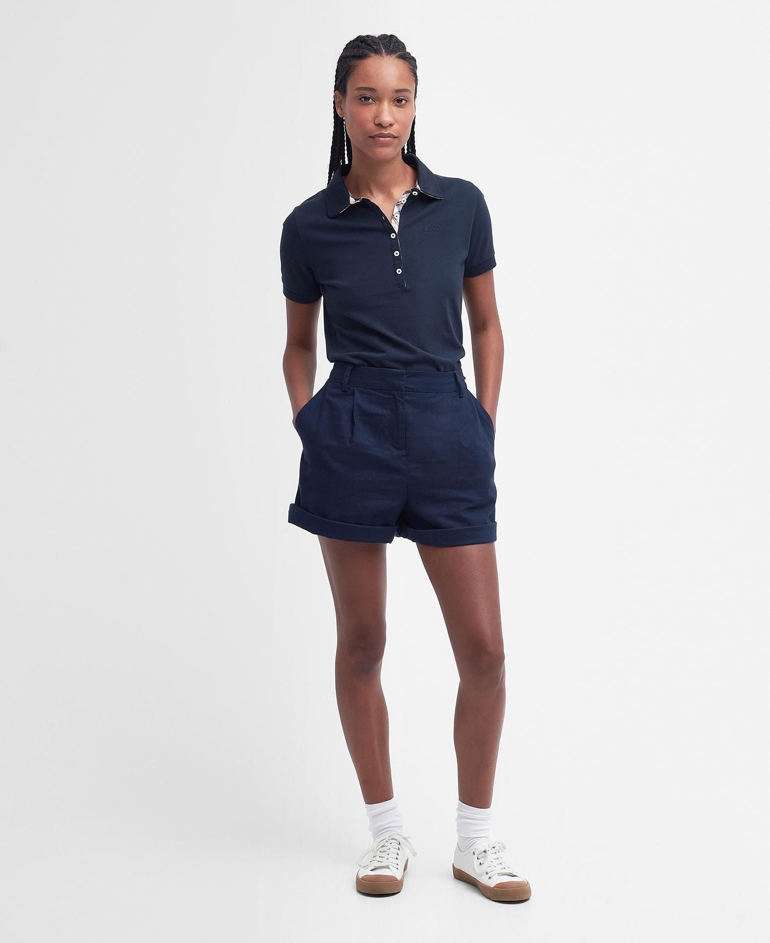 Barbour Portsdown Polo Top - Navy/Primrose Tartan