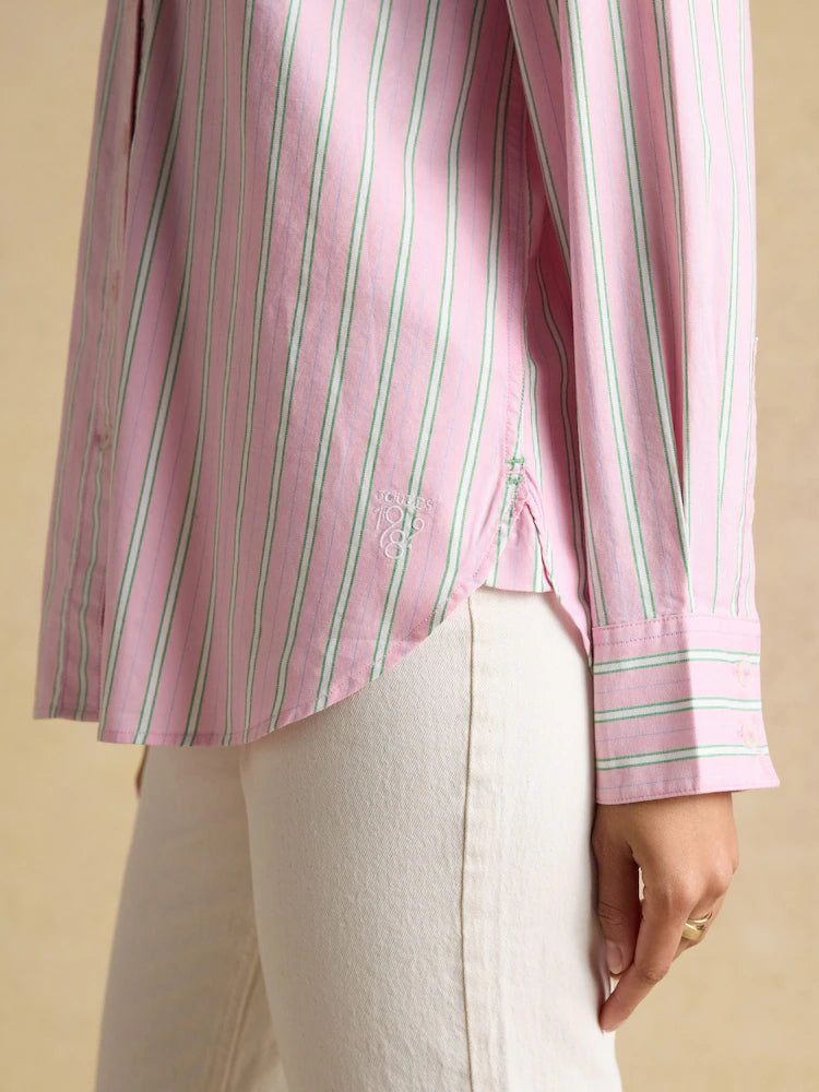 Joules Boyfriend Fit Pink Striped Oxford Shirt