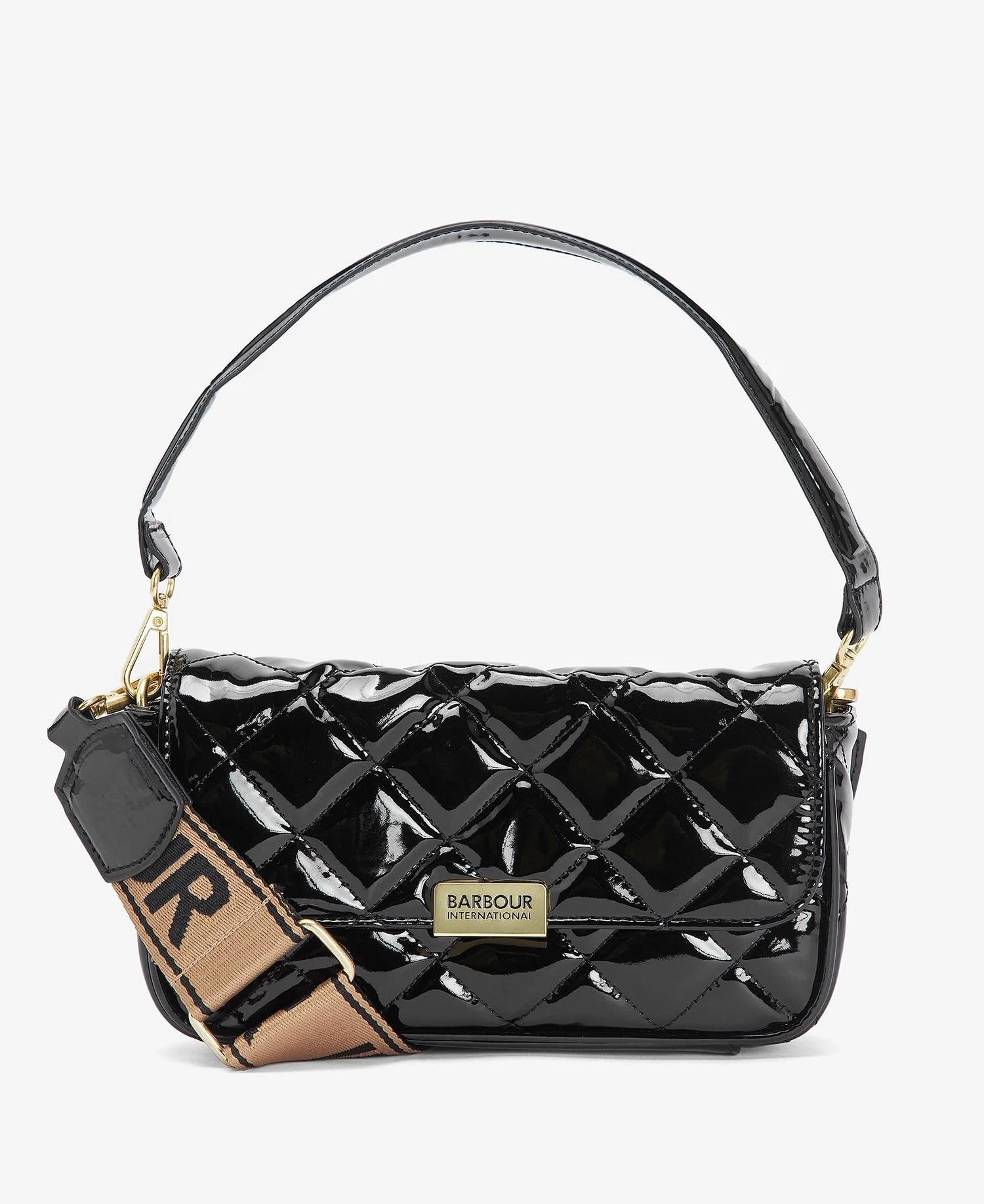 Barbour International Quilted Mini Soho Crossbody Bag - High Shine Black