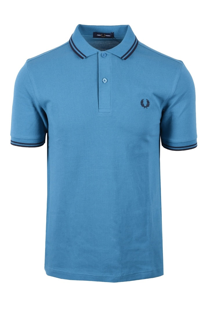 Fred Perry Twin Tipped Polo Shirt - Ocean Blue/Navy