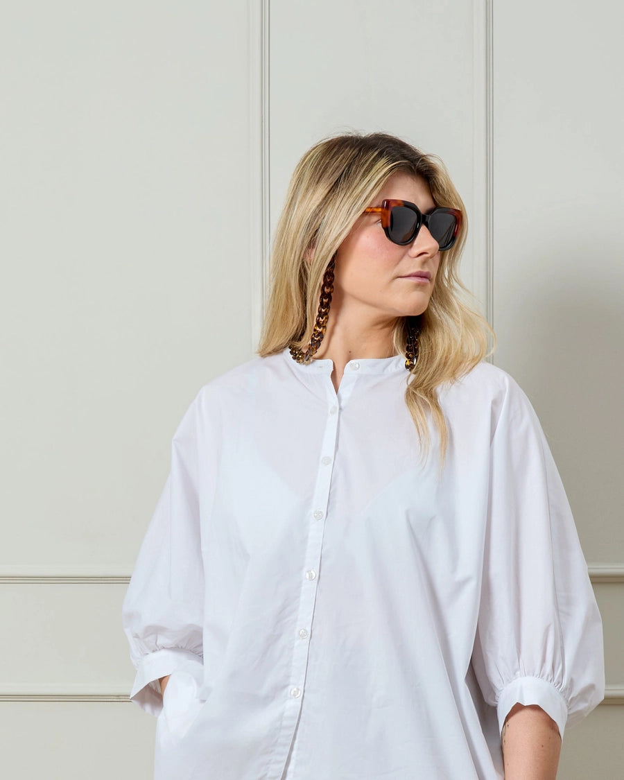 Chalk Poppy Shirt - White