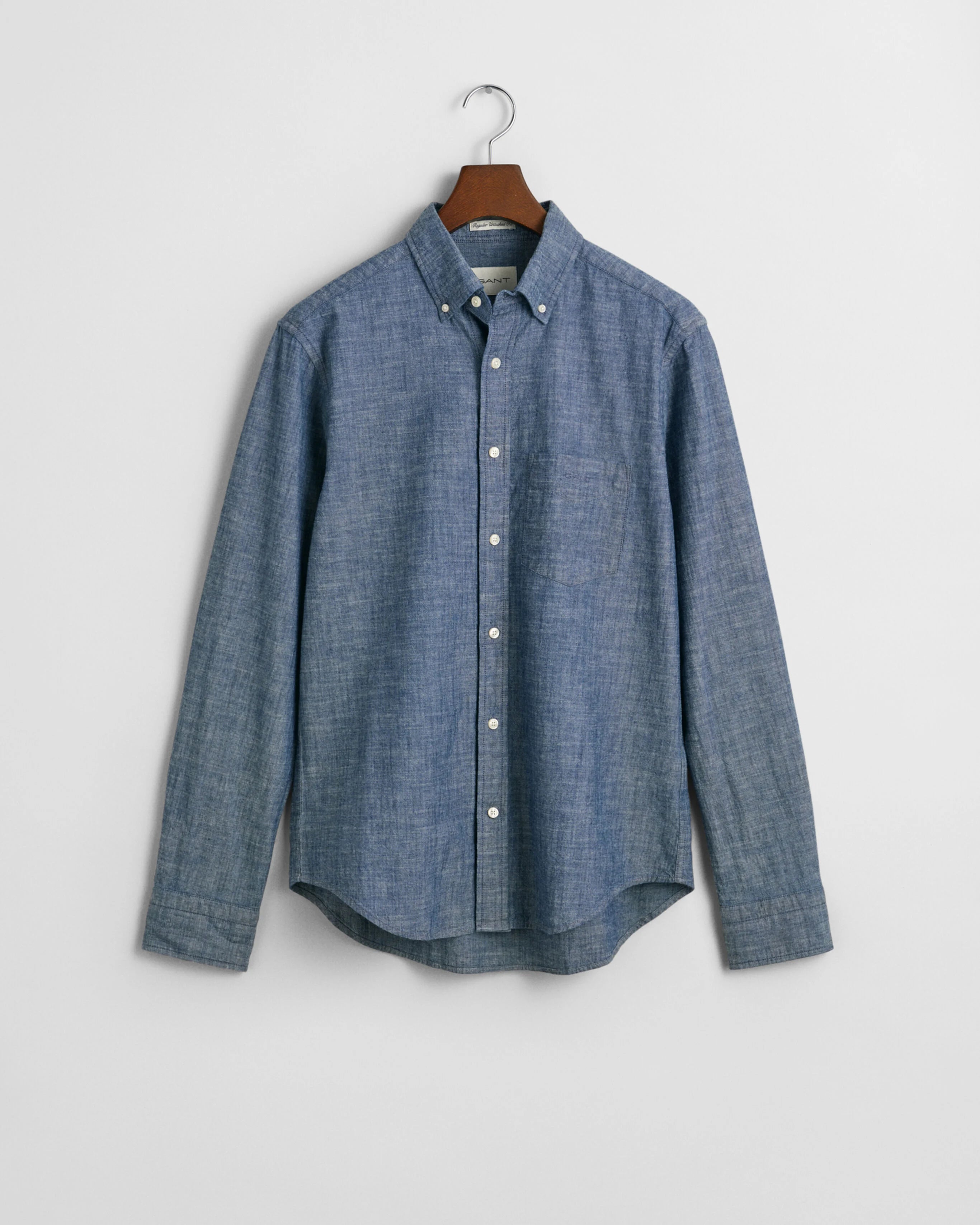 Gant Regular fit Indigo Chambray Shirt - Mid Blue