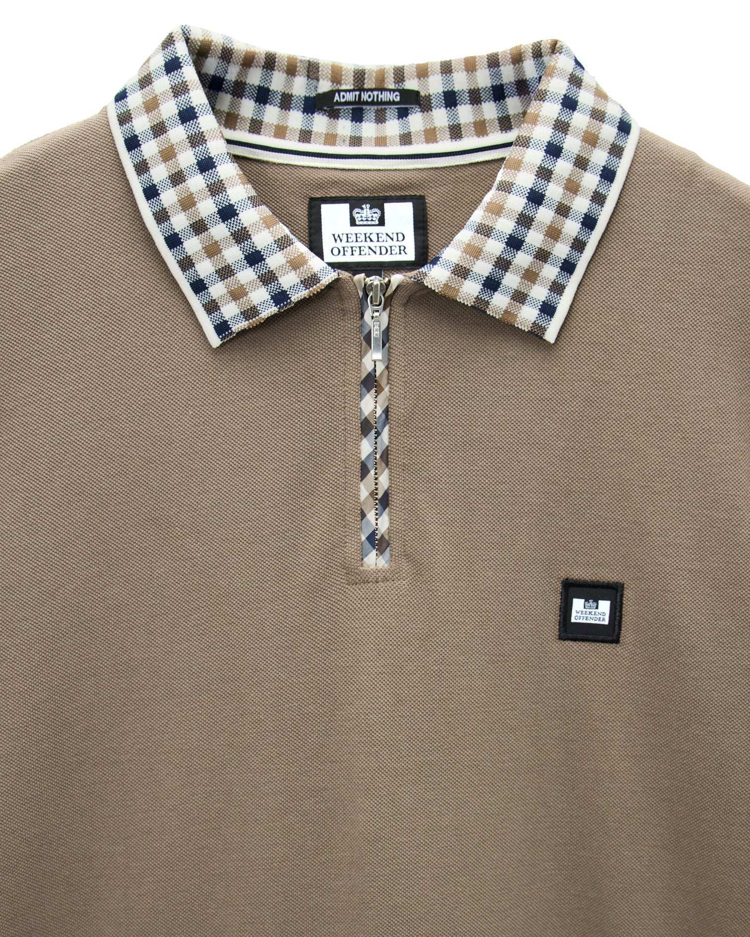 Weekend Offender Lachine Jaquard Rib Collar Polo Shirt - Tobacco