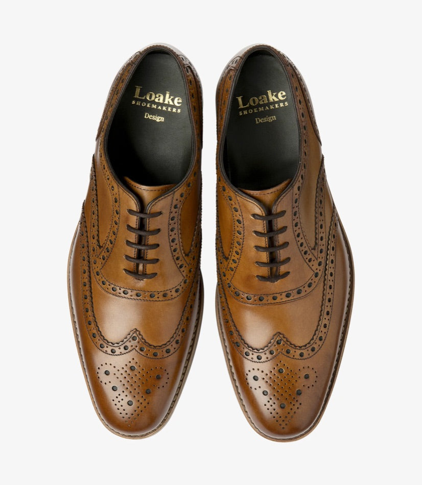 Loake Kerridge Tan Leather Brogue Shoes
