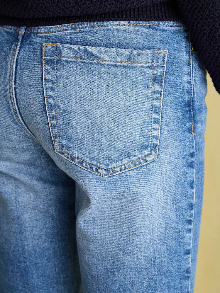 Joules Slim Straight Mid Blue Straight Fit Jeans