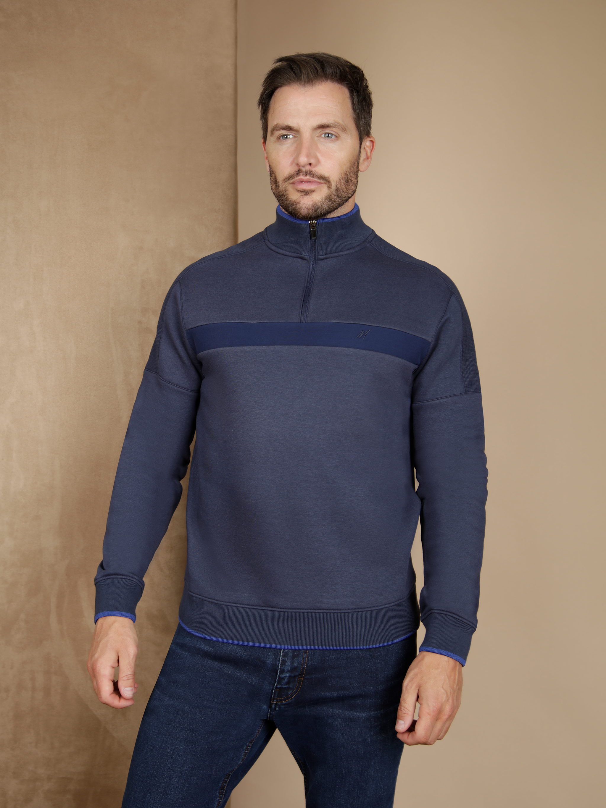 Mish Mash Kinglake 3/4 Zip Sweat - Navy