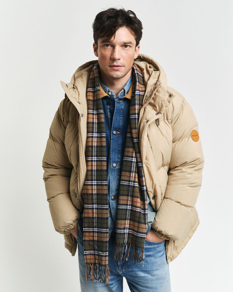 Gant Multi Check Scarf - Dark Earthy Green