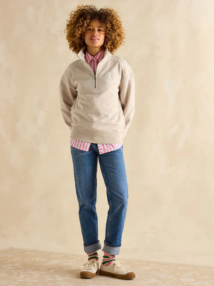 Joules Racquet Cream Half Zip Sweatshirt