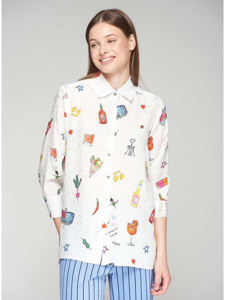 Vilagallo Mariela Aperitivo Print Jacqaurd