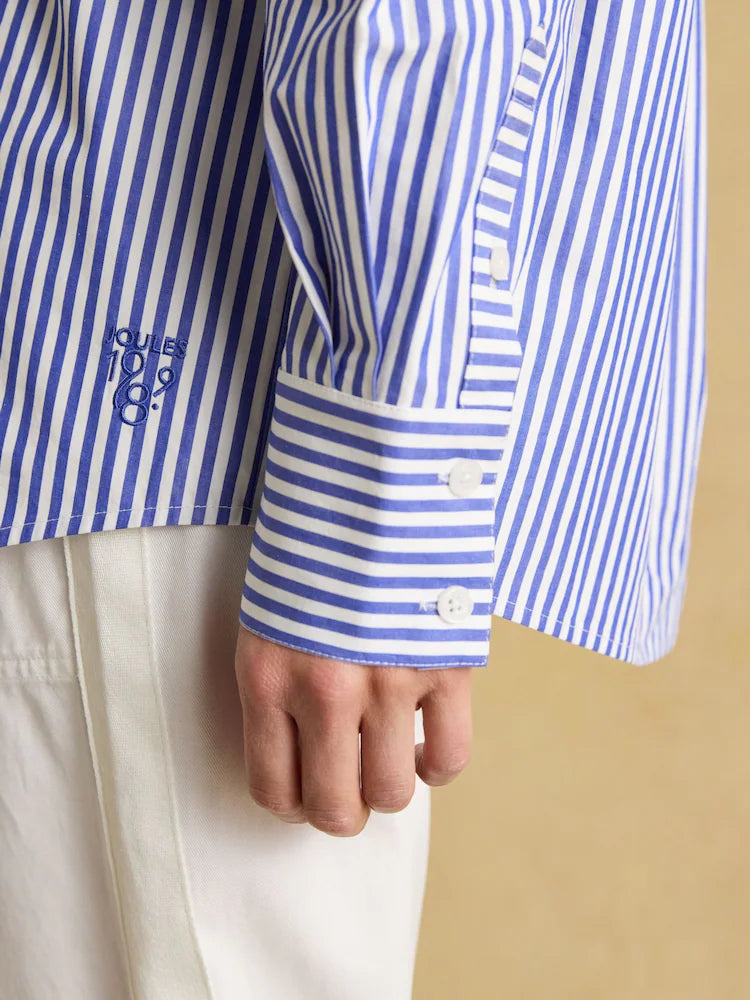 Joules Amilla Jonty Blue/White Boyfriend Fit Shirt