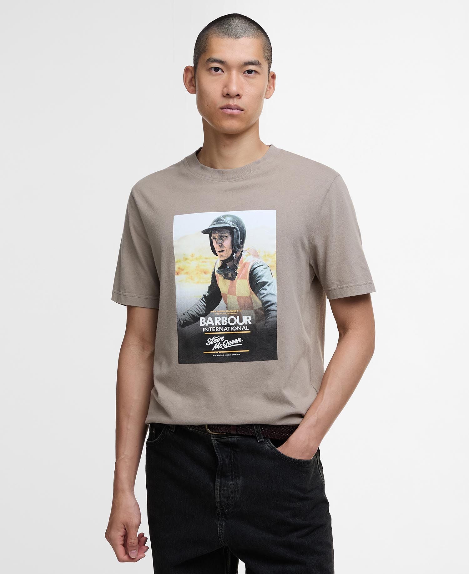 Barbour International SMQ Nicholl T-Shirt - Timberwolf