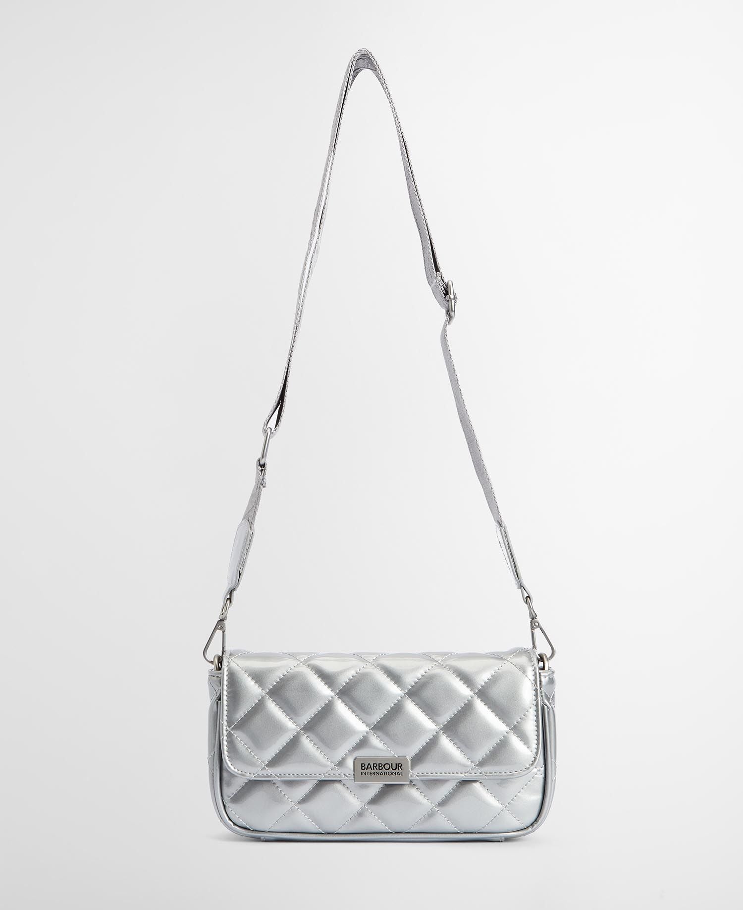 Barbour International Quilted Mini Soho Crossbody Bag - High Shine Silver