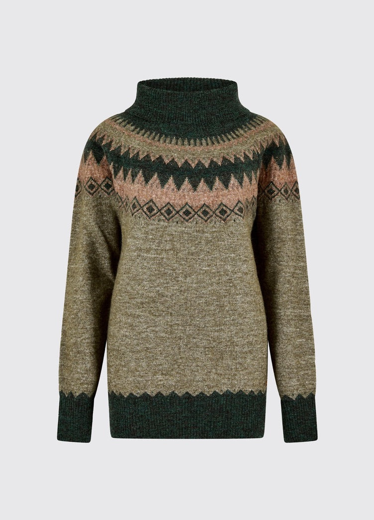 Dubarry Devlin Women's Fair Isle pattern sweater - Olive Multi