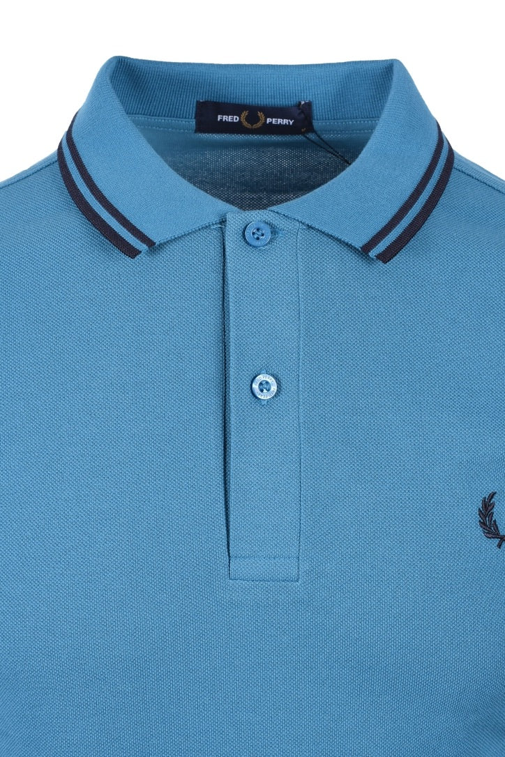 Fred Perry Twin Tipped Polo Shirt - Ocean Blue/Navy