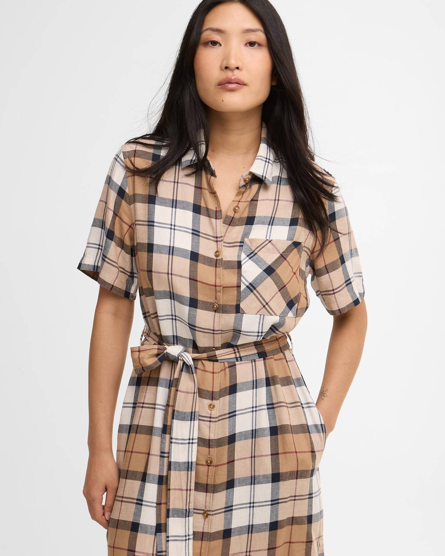 Barbour Fern Midi Dress - Hessian Tartan