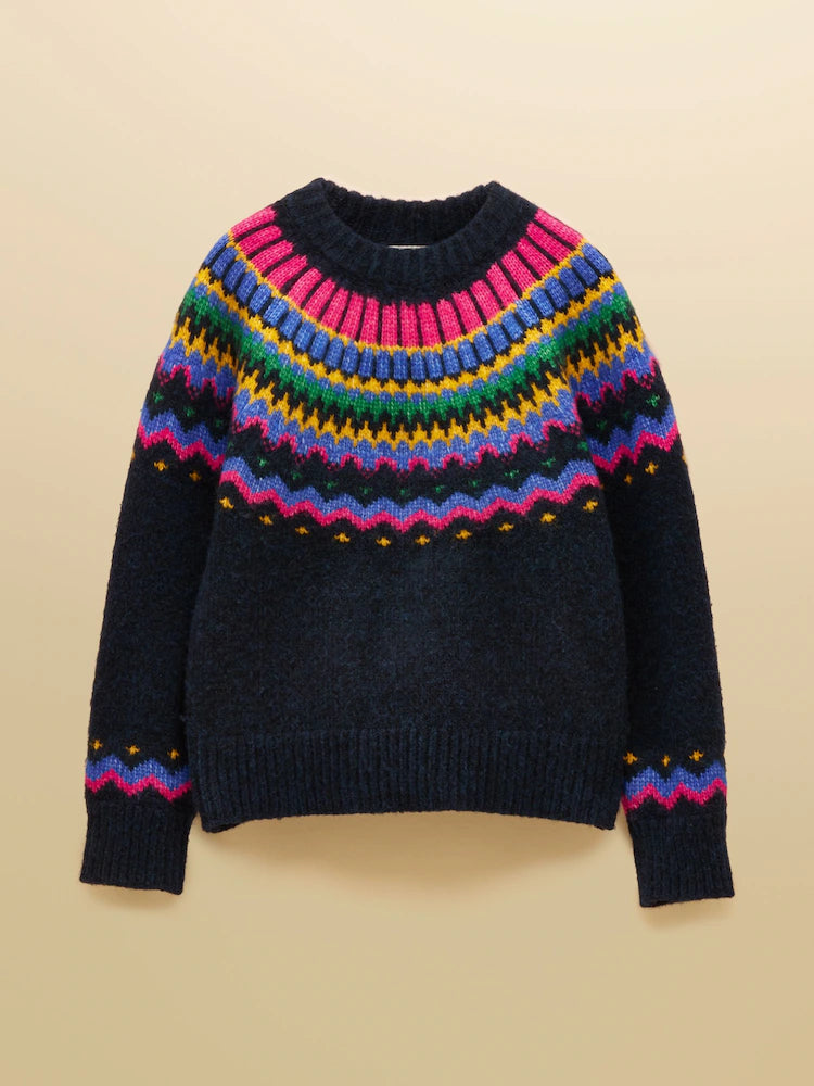 Joules Charlie Navy Fairisle Knitted Jumper