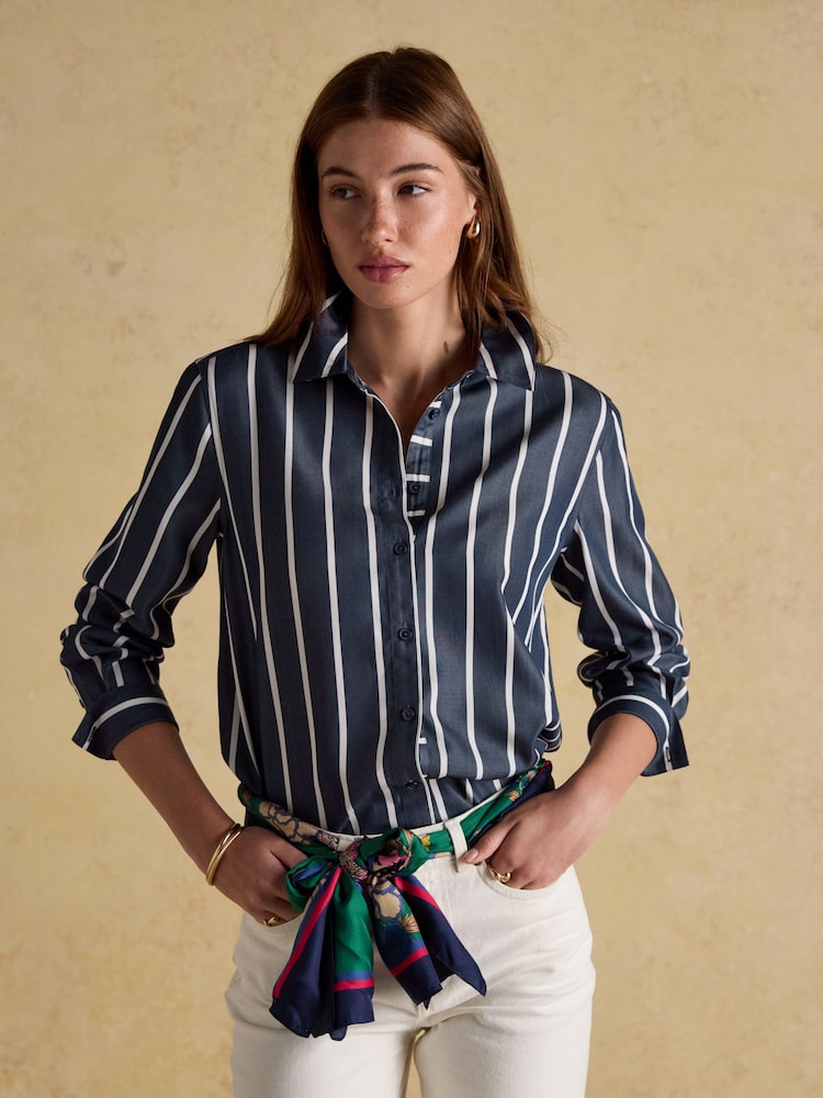 Joules Claudia Navy Stripe Shirt