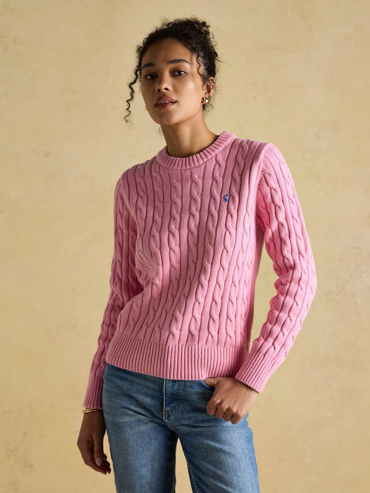 Joules Classic Cable Knit Jumper - Pink