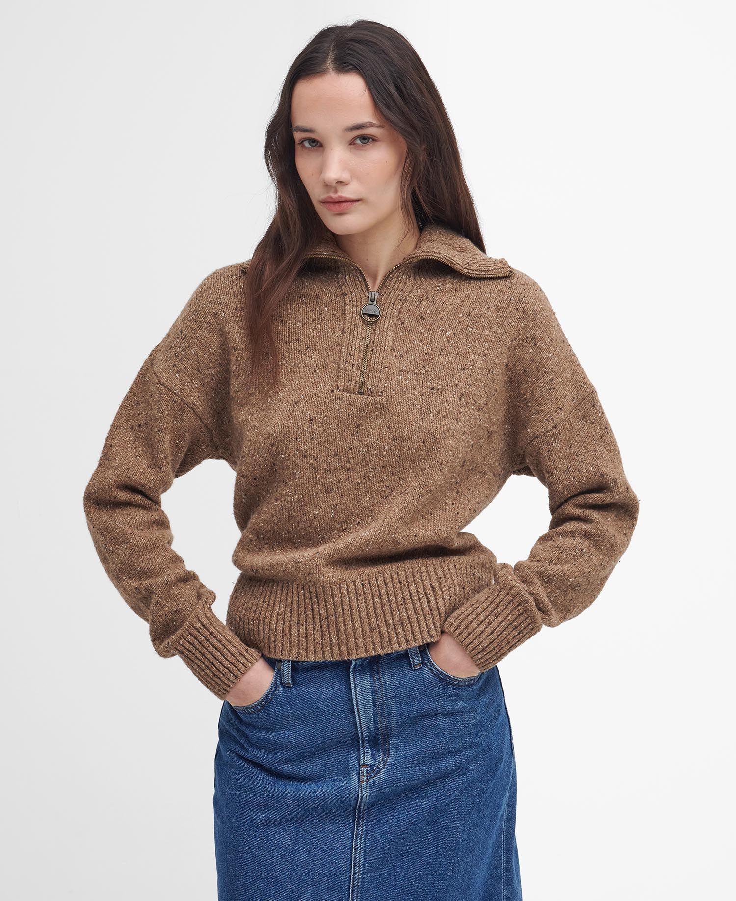Barbour Lavensdale Half Zip Jumper - Honey