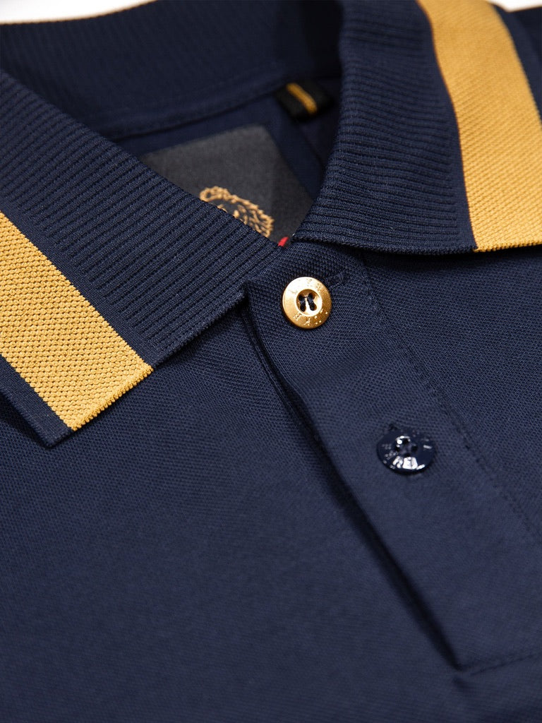 Luke 1977 Makati Detailed Polo Shirt - Navy Gold